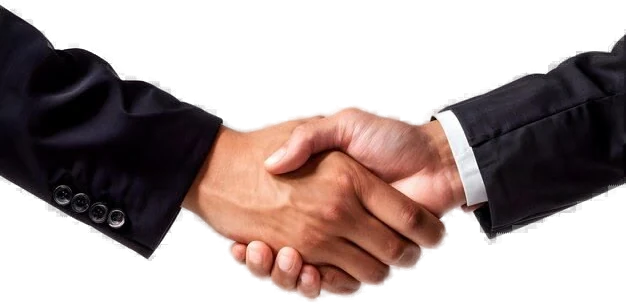 Two business partners shaking hands